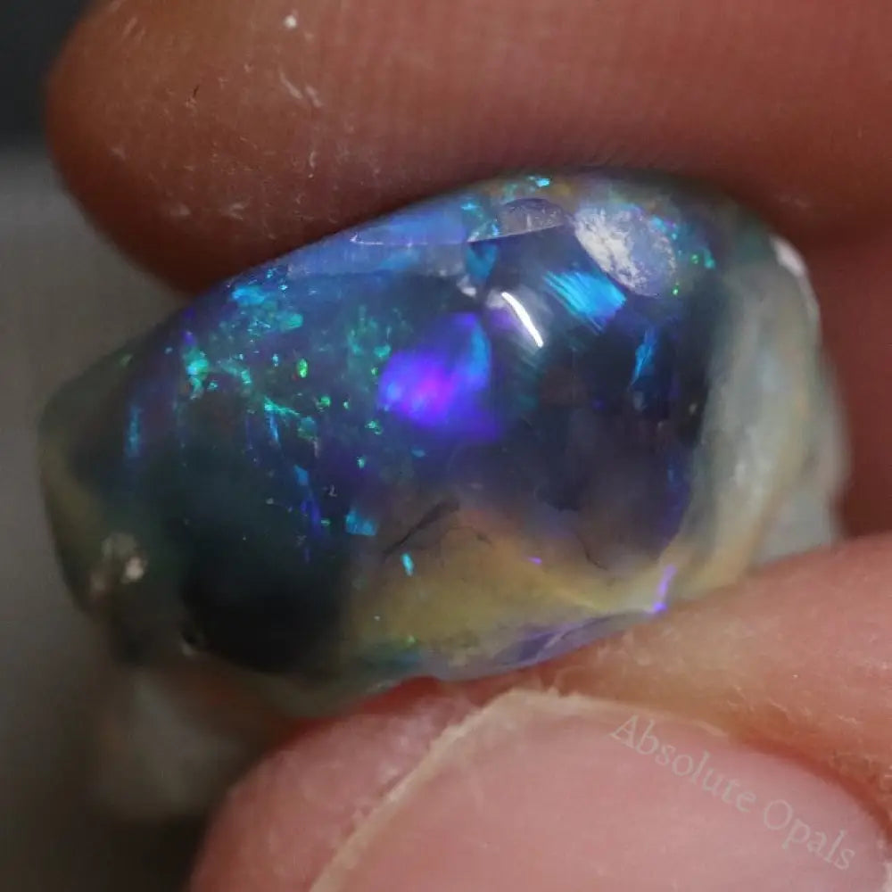 13.15 Cts Australian Semi Black Opal Rough Lightning Ridge Polished Specimen