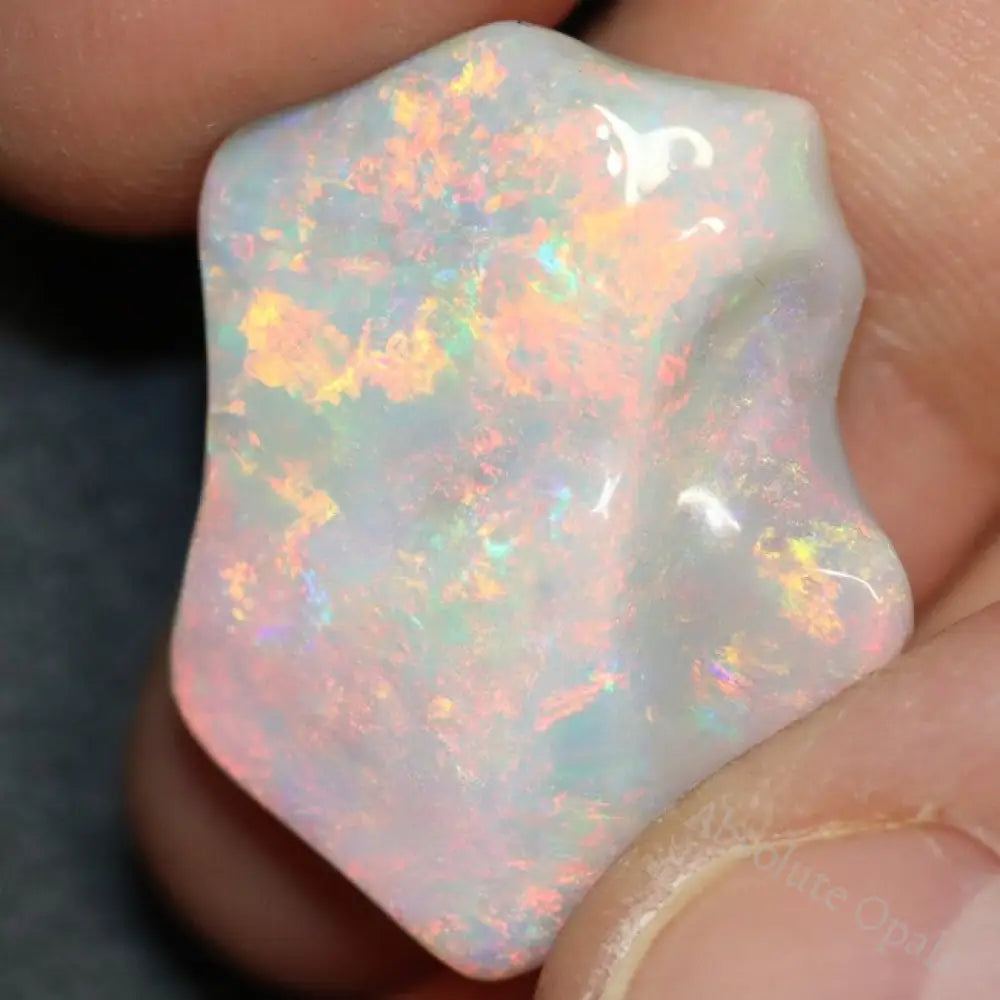 14.10 Cts Australian Opal Lightning Ridge Carving Solid Loose Stone Semi Black