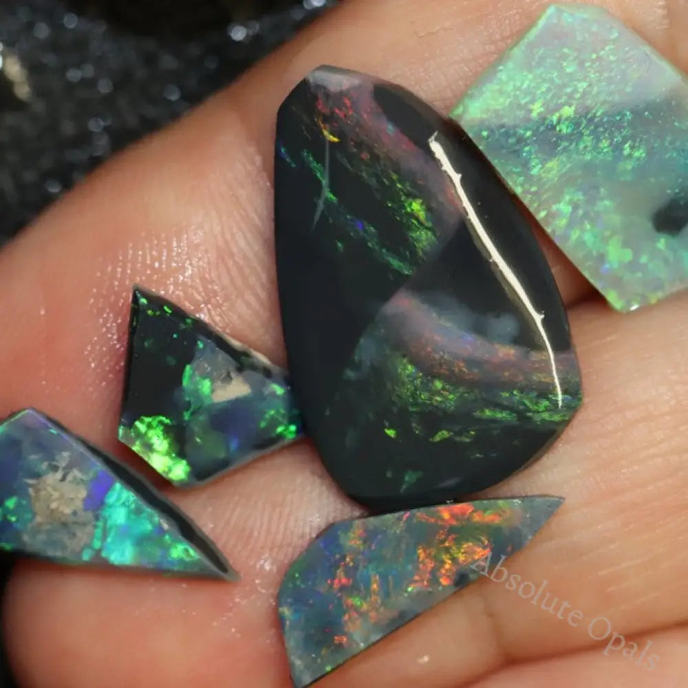 14.50 Cts Australian Black Opal Rough Rubs Lightning Ridge Parcel