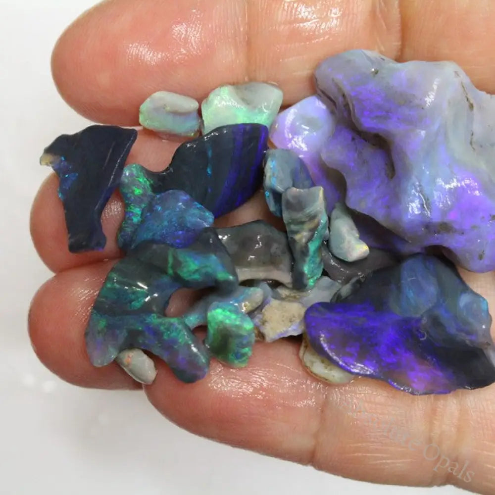 142 Cts Australian Lightning Ridge Black Opal Rough Carving Parcel 37 Pcs