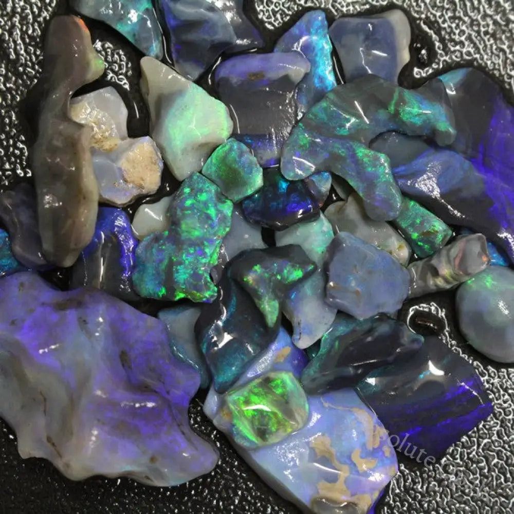 142 Cts Australian Lightning Ridge Black Opal Rough Carving Parcel 37 Pcs