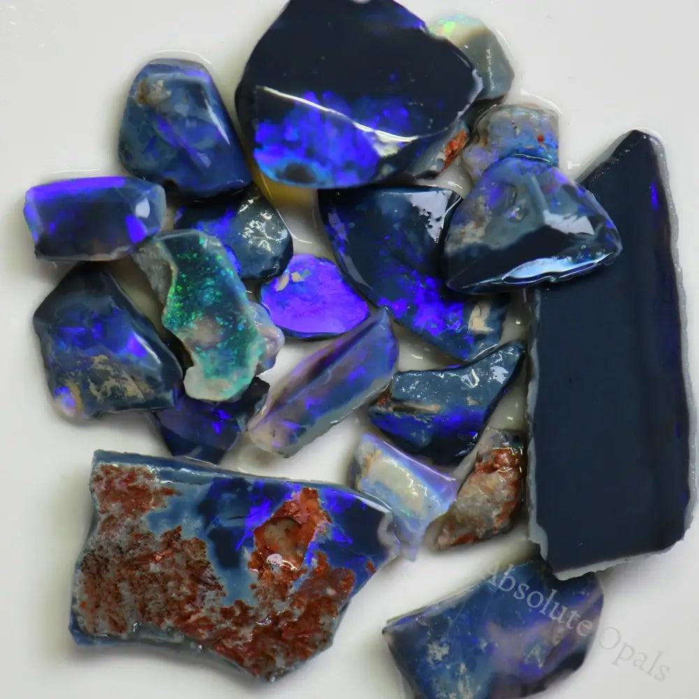 Australian Rough Black Opal Parcel, Lightning Ridge - Potch and Colour, Offcuts