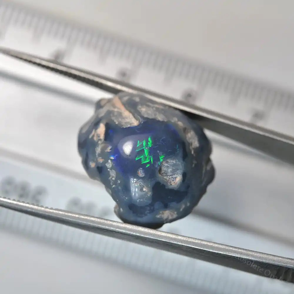 15.20 cts Rough Opal Lightning Ridge Polished Specimen -Directional Classic Script Pattern Opal Specimen