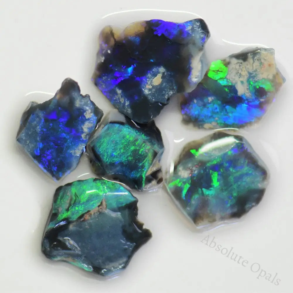 Australian Rough Black Opal Parcel, Rubs, Lightning Ridge