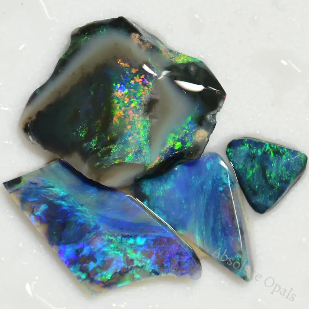18.3 Cts Australian Black Opal Rough Parcel Rubs Lightning Ridge Cmr