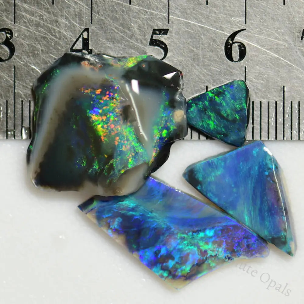 18.3 Cts Australian Black Opal Rough Parcel Rubs Lightning Ridge Cmr