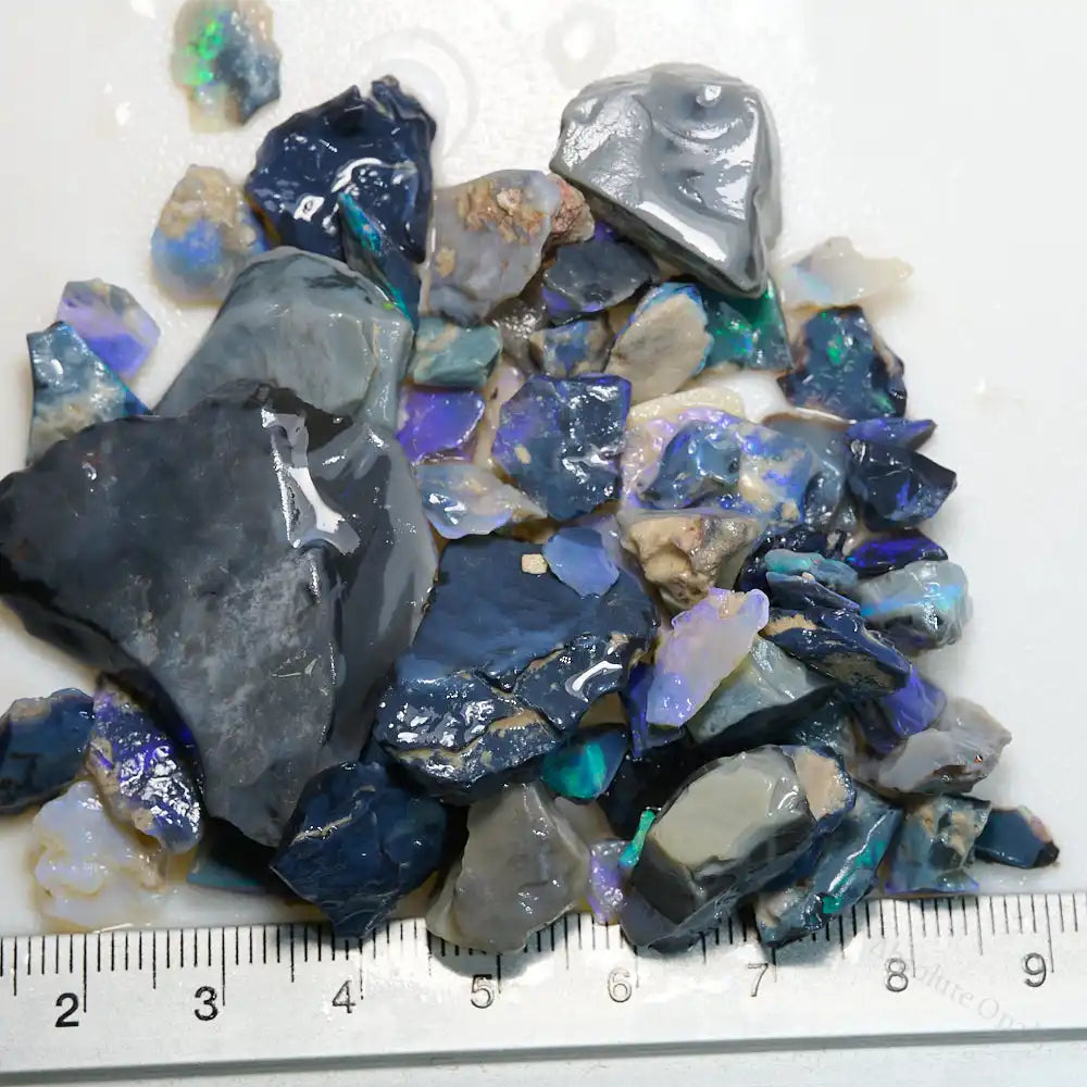 black rough opal parcel