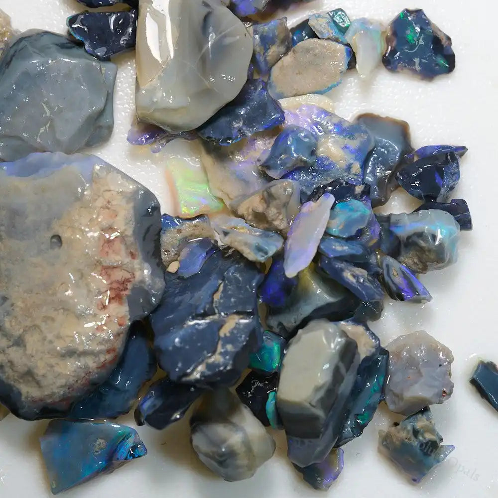 Rough Black Opal Parcel Lightning Ridge - Potch &amp; Colour