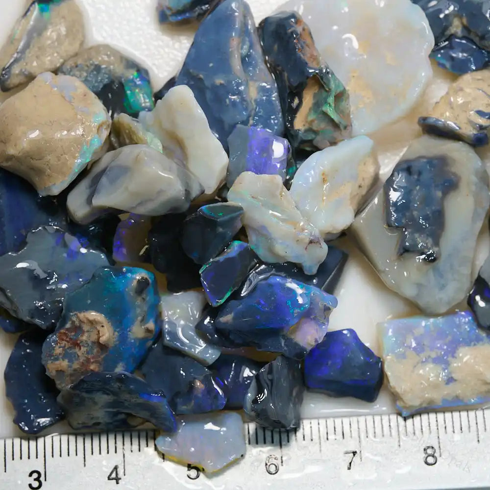 Rough Black Opal Parcel Lightning Ridge – Potch &amp; Color Mix, Natural Australian Opal Stones