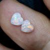 Light opal cut cabochron pair