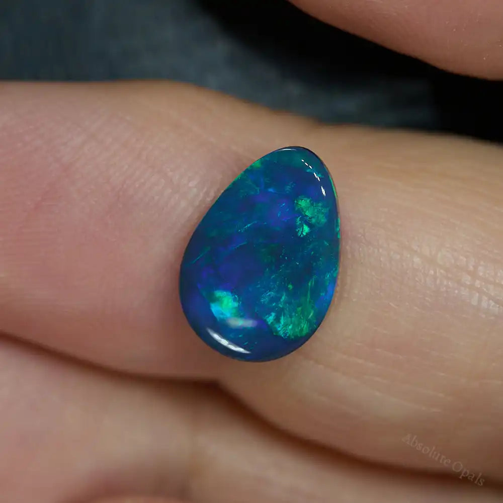 2.05 cts Black Opal Lightning Ridge Solid Cut Stone Black Opal
