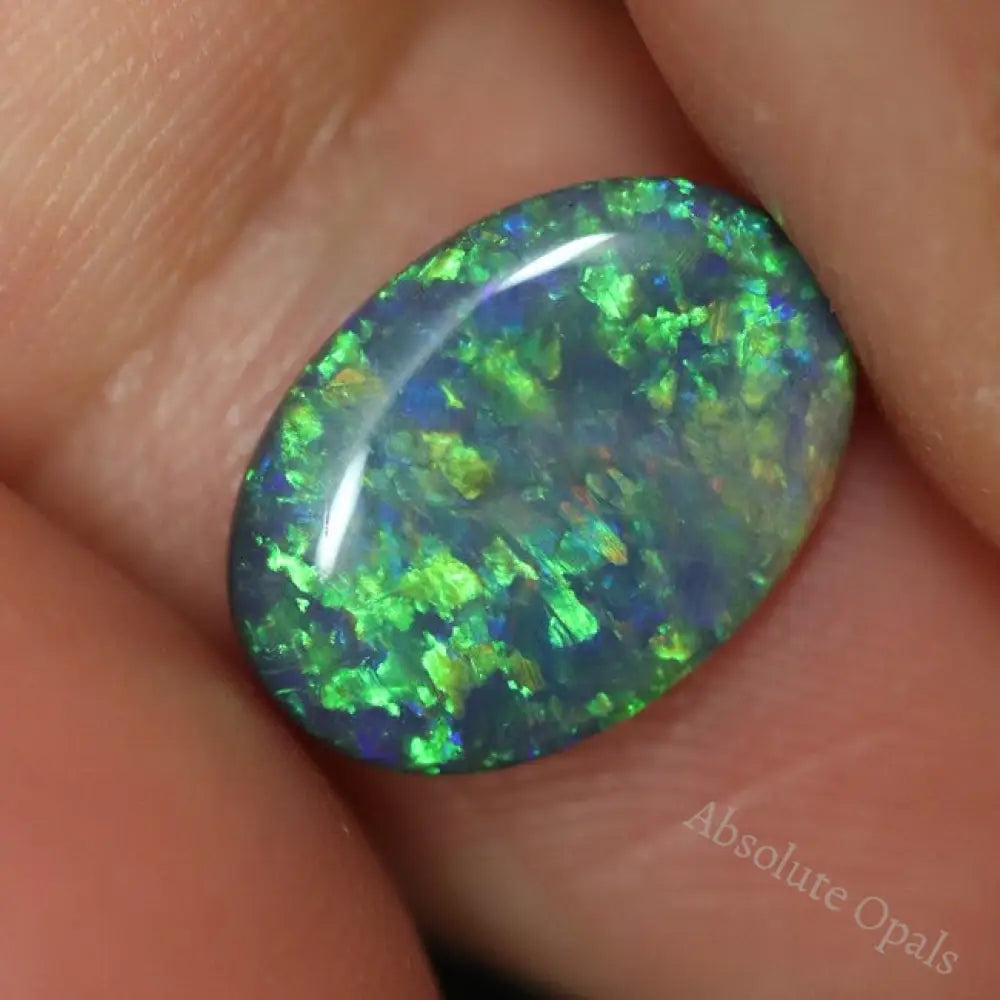 2.09 Cts Australian Black Opal Lightning Ridge Solid Gem Stone Cabochon