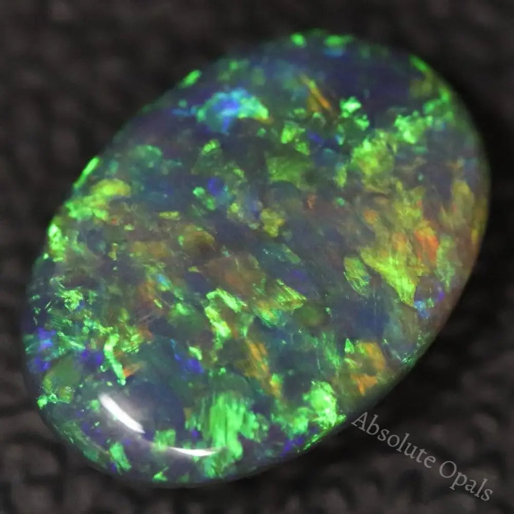 2.09 Cts Australian Black Opal Lightning Ridge Solid Gem Stone Cabochon