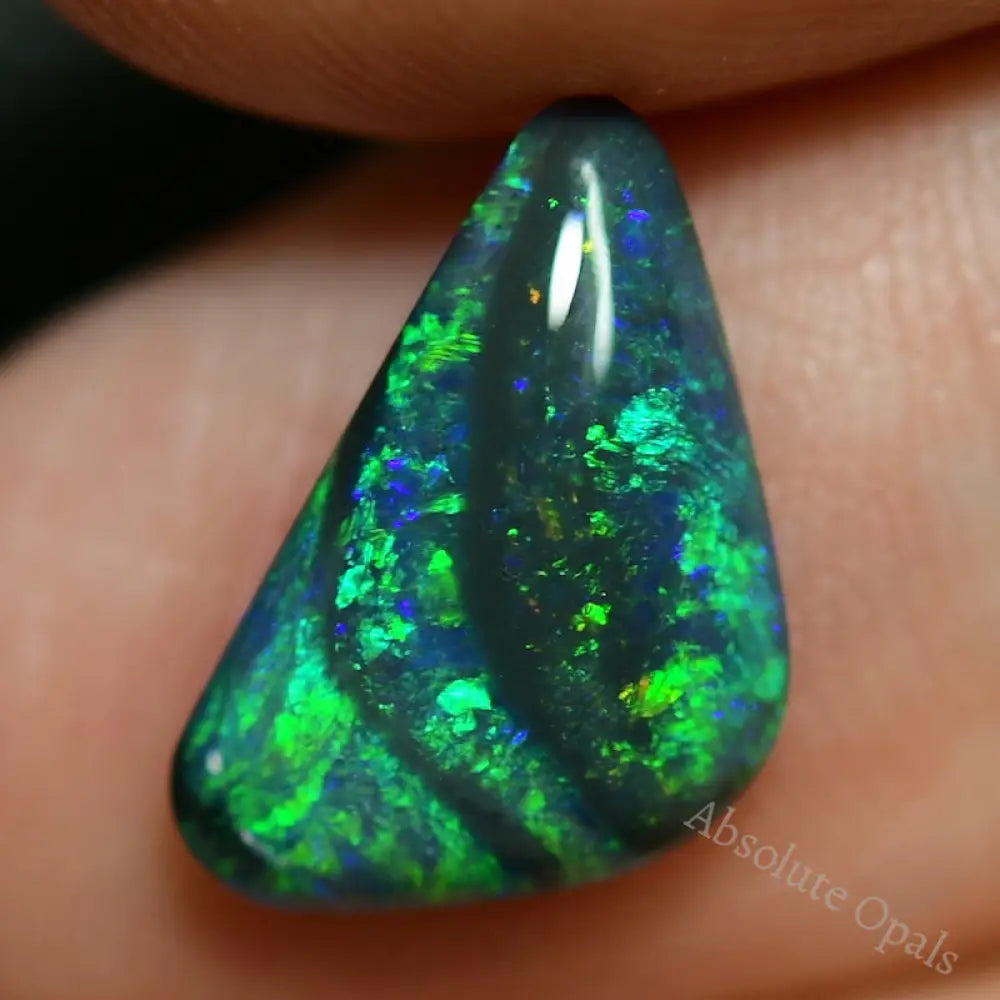2.15 Cts Australian Black Opal Cut Stone Lightning Ridge