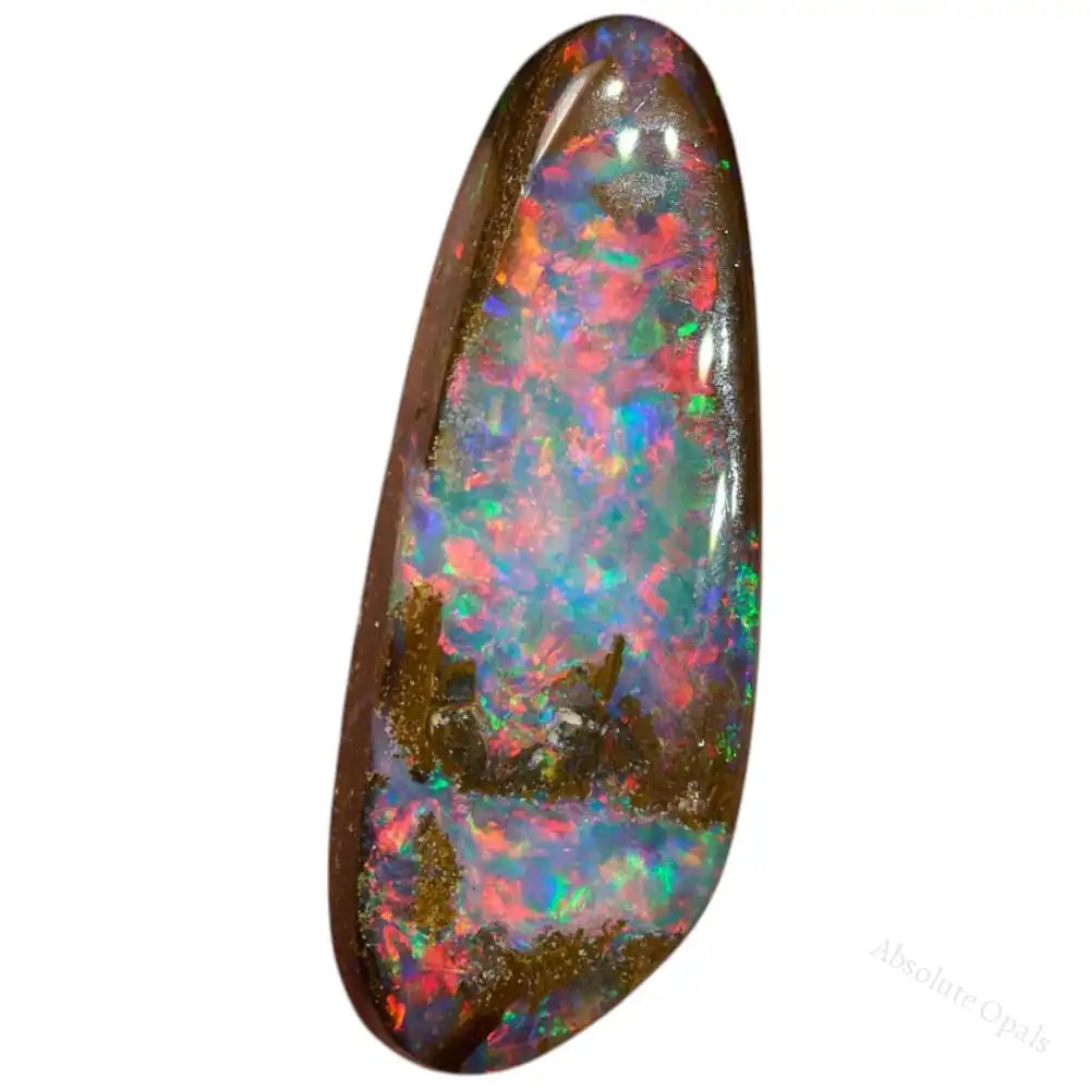 Rare Red Australian Boulder Opal and Sterling Silver Ring - Etsy Australian opal with rare red color! display picture 1