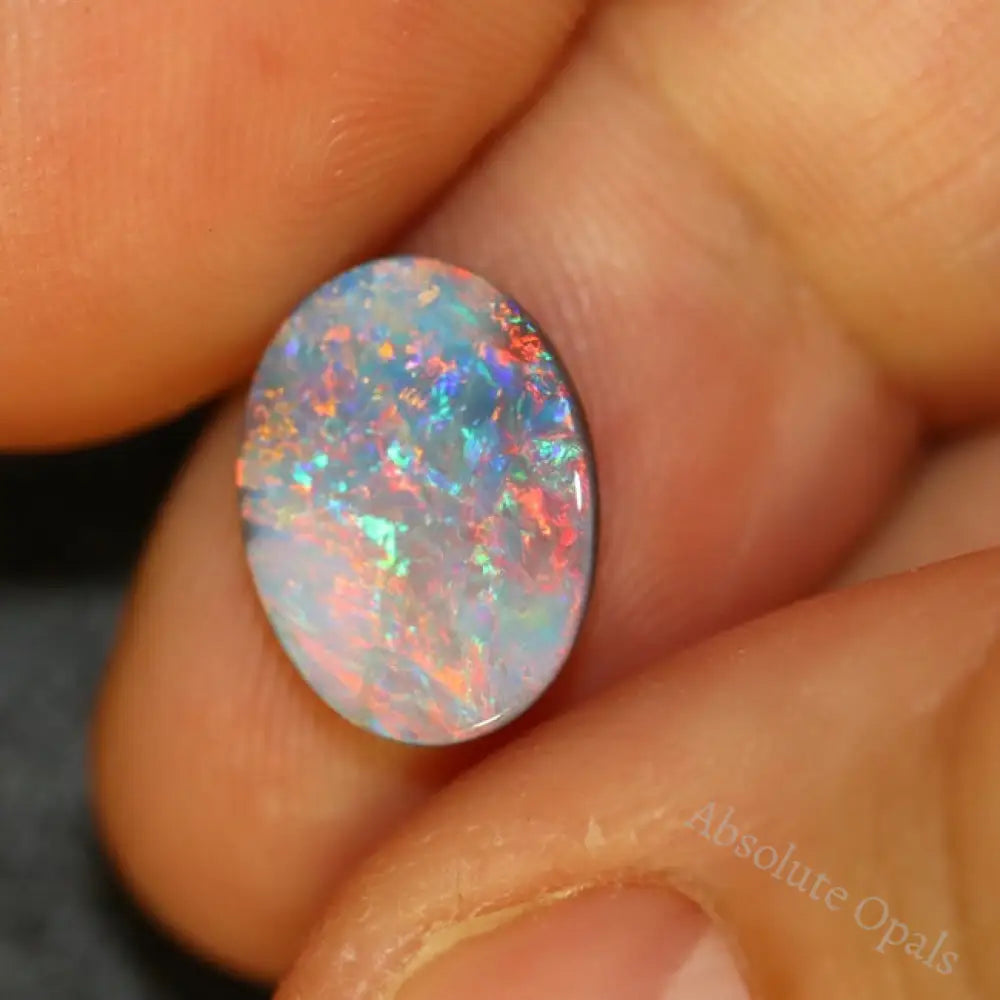 2.52 Cts Australian Semi Black Opal Solid Lightning Ridge Cabochon Loose Stone