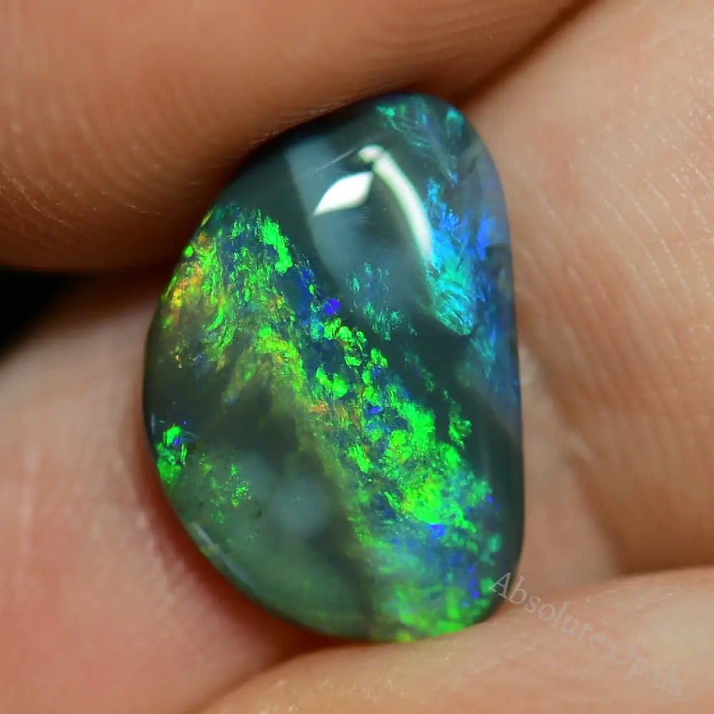 2.53 Cts Australian Black Opal Solid Cut Stone Lightning Ridge