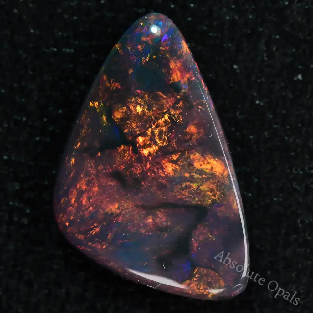 2.55 cts Australian Red Black Opal Solid Lightning Ridge CMR