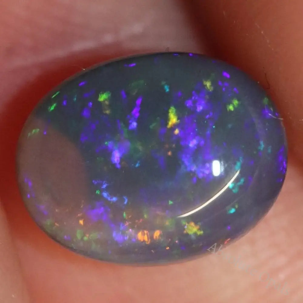 2.57 Cts Australian Black Crystal Opal Lightning Ridge Solid Gem Stone Cabochon