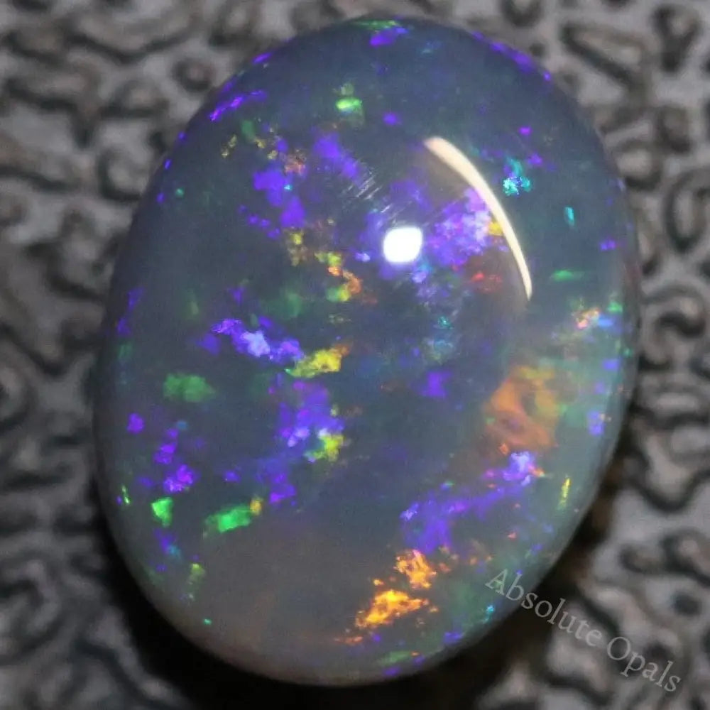 2.57 Cts Australian Black Crystal Opal Lightning Ridge Solid Gem Stone Cabochon