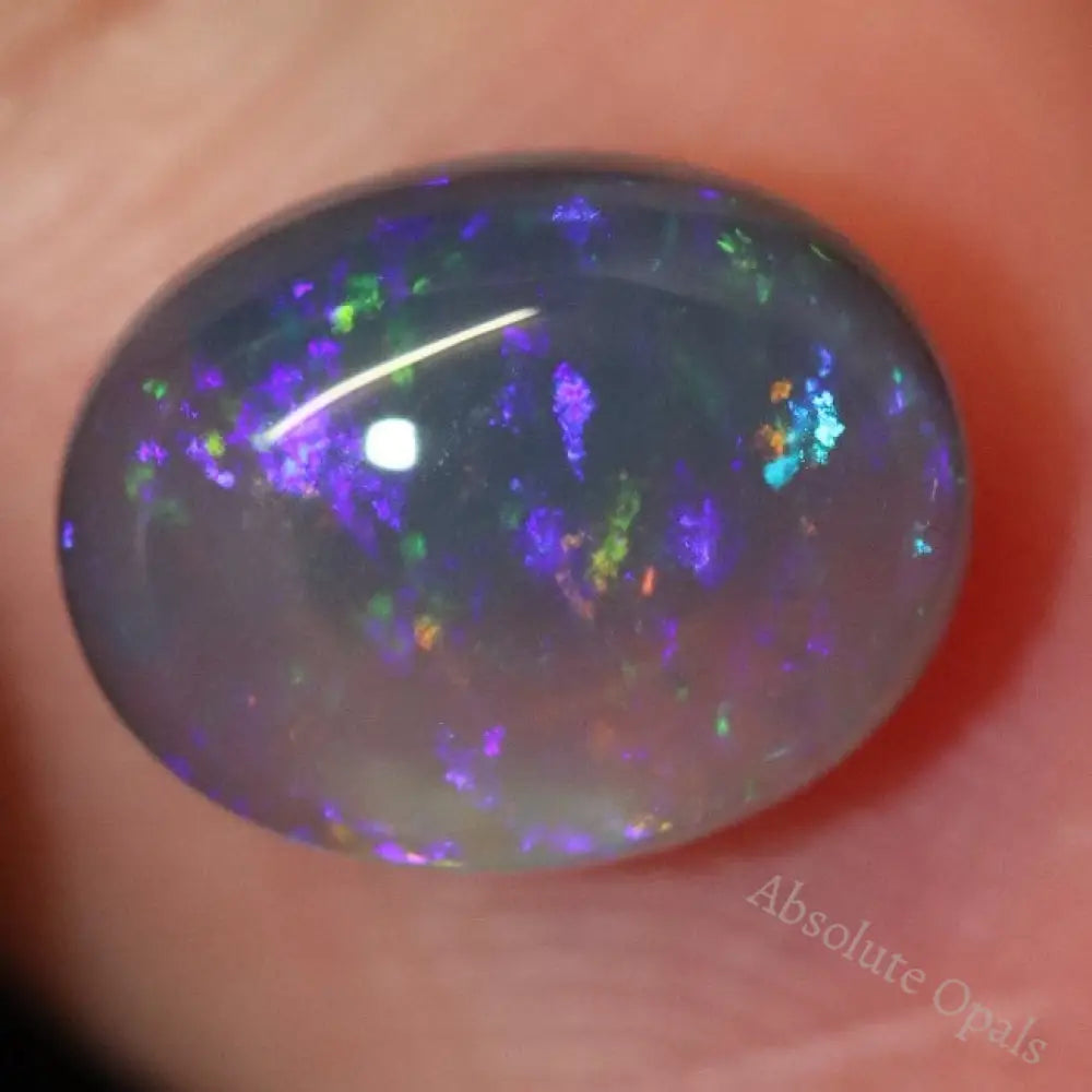 2.57 Cts Australian Black Crystal Opal Lightning Ridge Solid Gem Stone Cabochon
