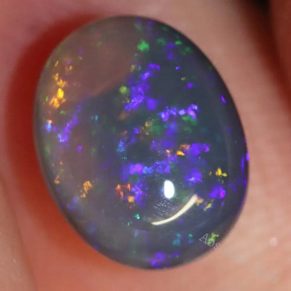 2.57 Cts Australian Black Crystal Opal Lightning Ridge Solid Gem Stone Cabochon