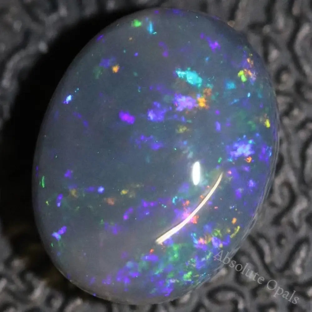 2.57 Cts Australian Black Crystal Opal Lightning Ridge Solid Gem Stone Cabochon