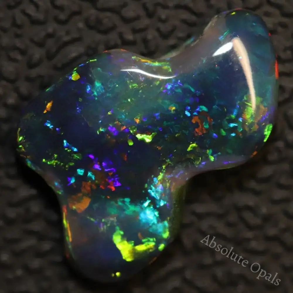 2.75 Cts Black Opal Lightning Ridge Australian Solid Carving Loose Gem Stone Red Green Blue