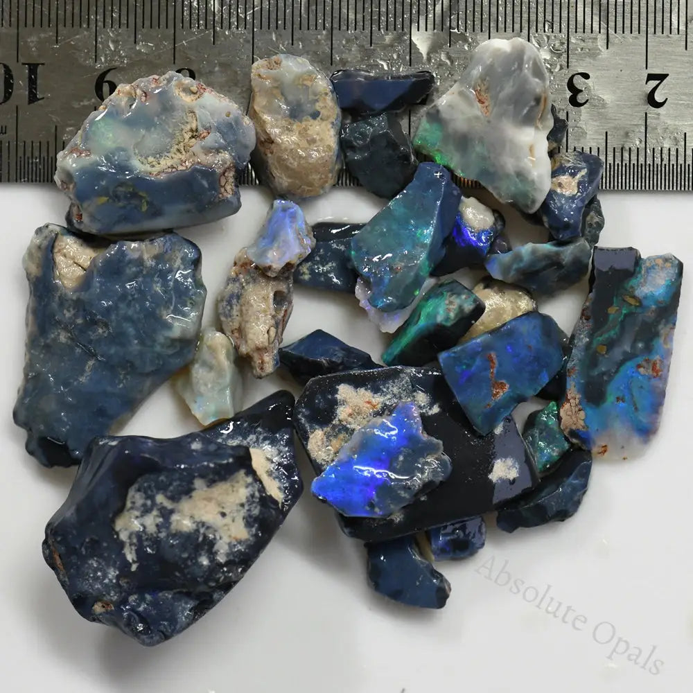 215 Cts Australian Rough Black Opal Parcel Lightning Ridge - Potch And Colour Cmr
