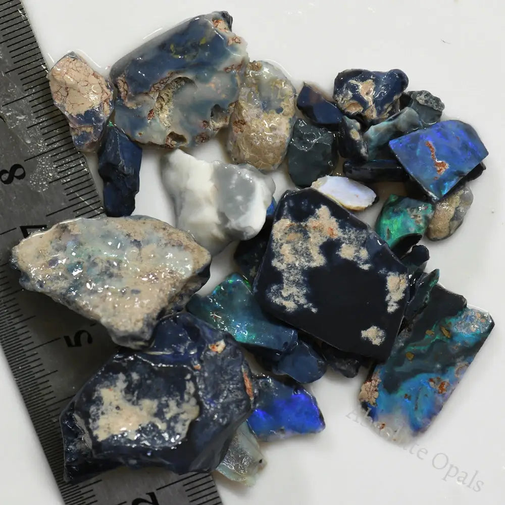 215 Cts Australian Rough Black Opal Parcel Lightning Ridge - Potch And Colour Cmr