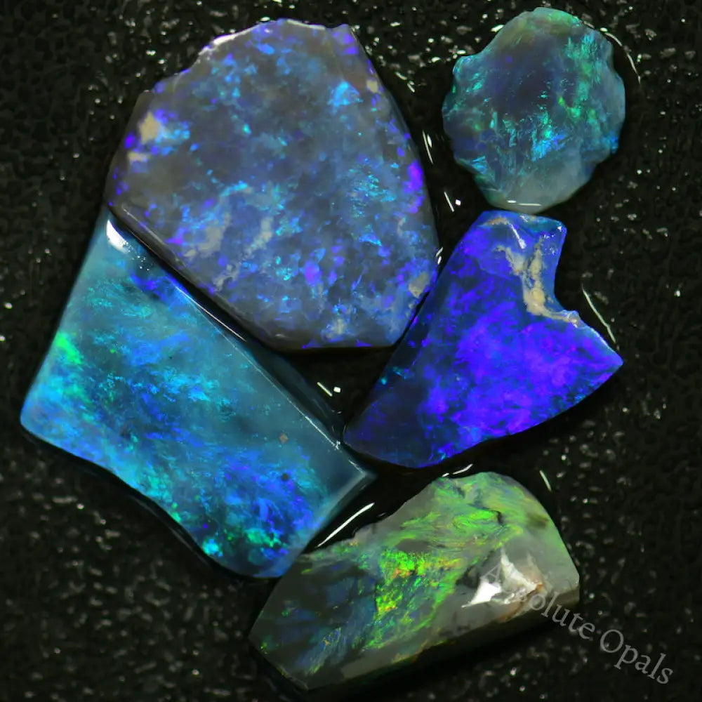 22.40 Cts Australian Rough Black Opal Parcel Rubs Lightning Ridge Cmr