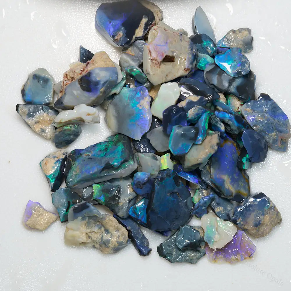 Rough Black Opal Parcel from Lightning Ridge – Potch and Color Mix, Natural Australian Opal