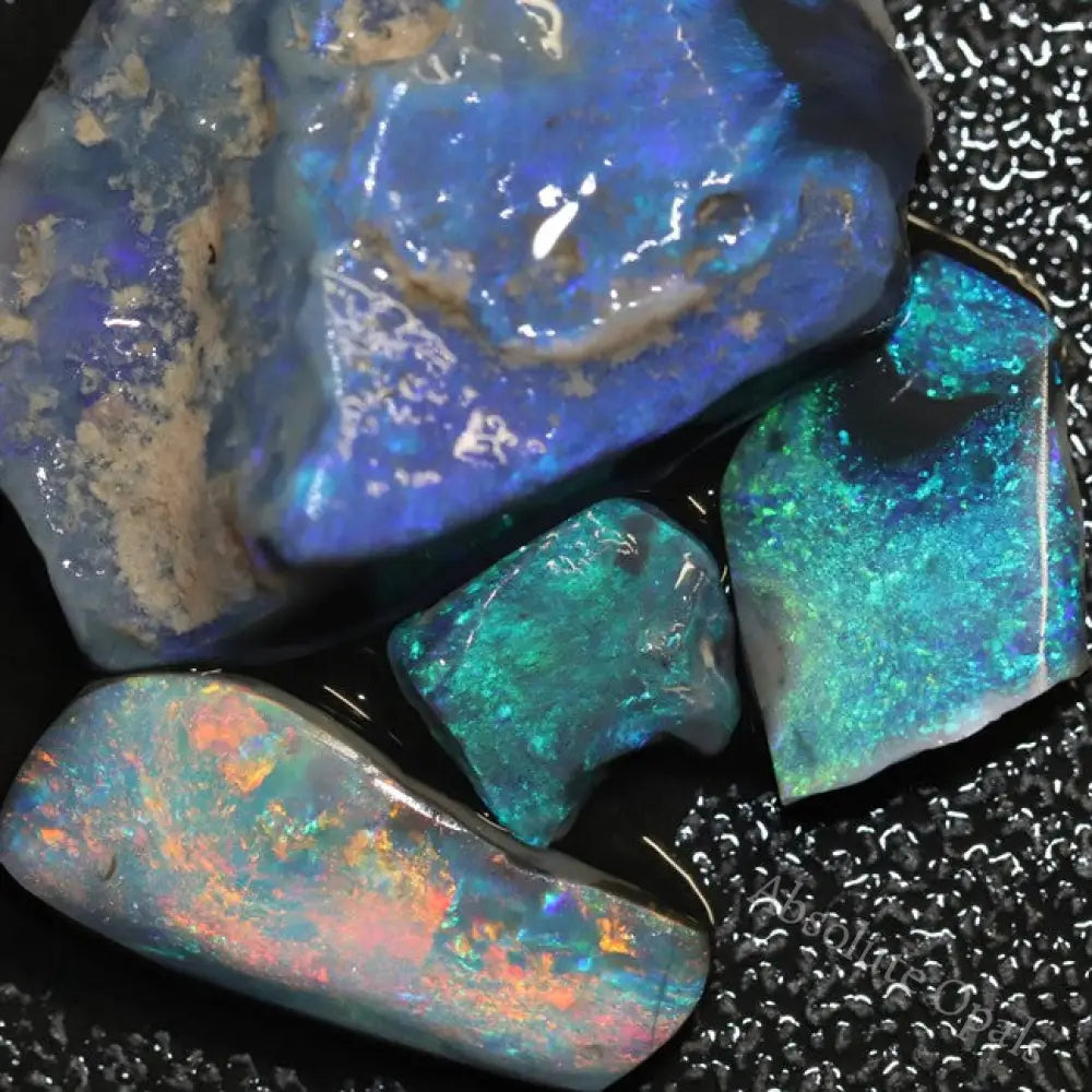 25.3 Cts Black Opal Rough Parcel 10.2-32.1X21.4-8.3X3.9-9.5Mm