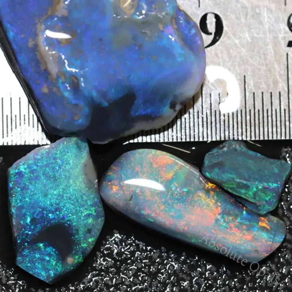 25.3 Cts Black Opal Rough Parcel 10.2-32.1X21.4-8.3X3.9-9.5Mm