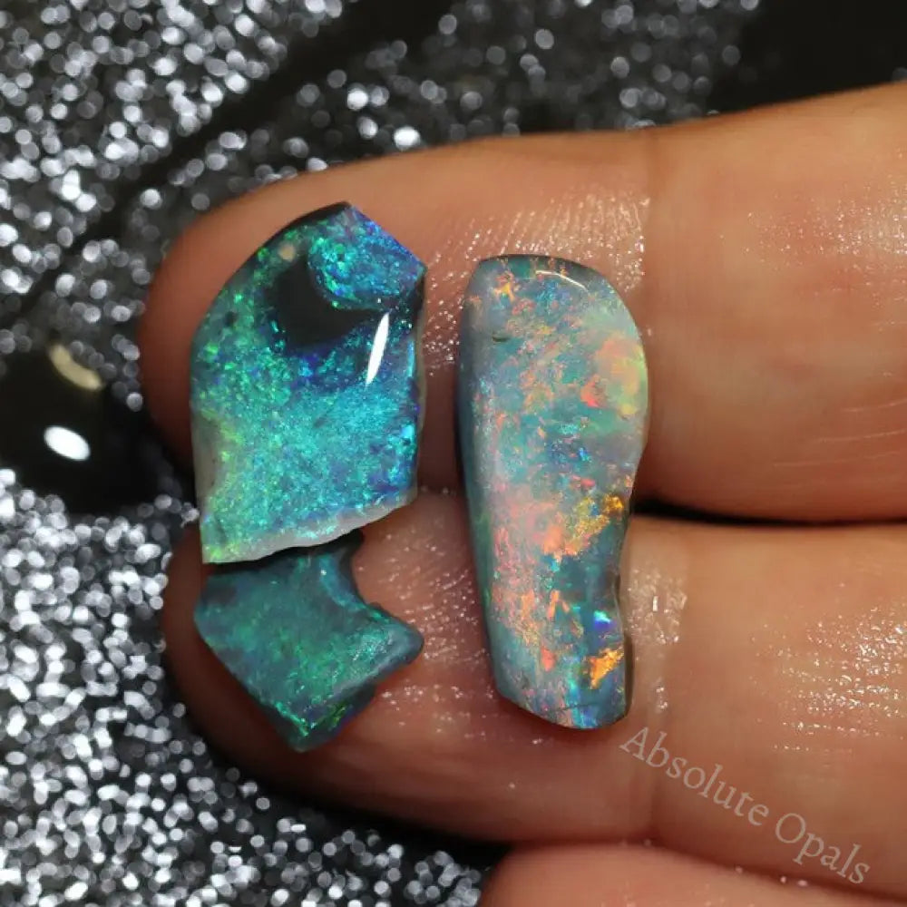 25.3 Cts Black Opal Rough Parcel 10.2-32.1X21.4-8.3X3.9-9.5Mm