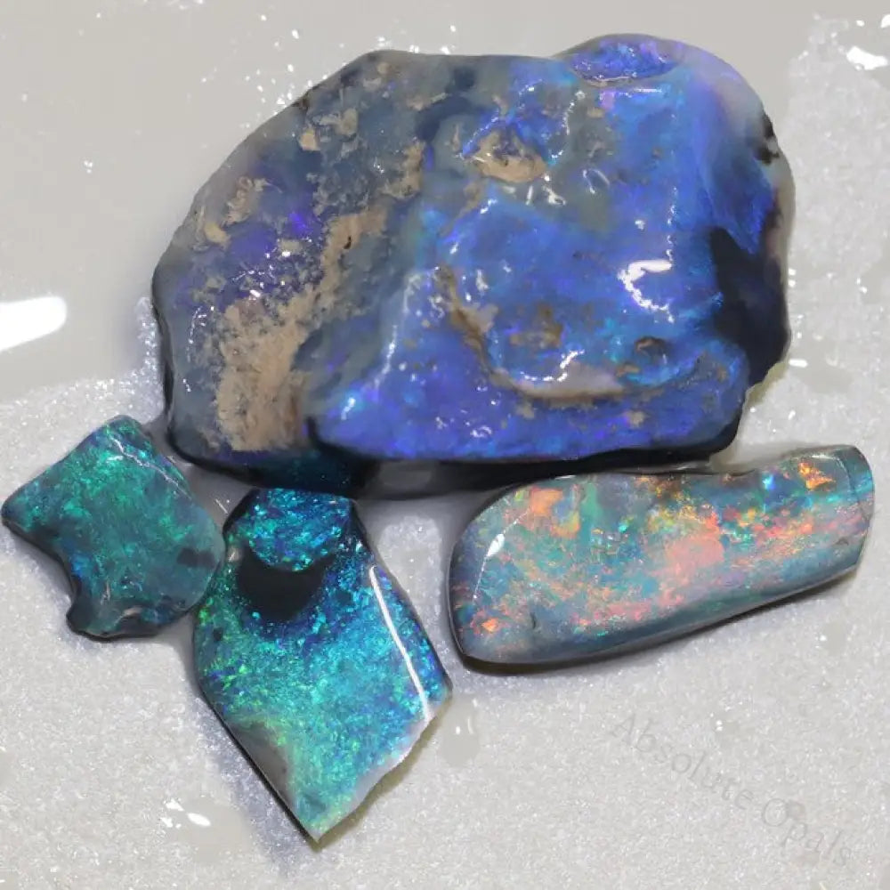 25.3 Cts Black Opal Rough Parcel 10.2-32.1X21.4-8.3X3.9-9.5Mm