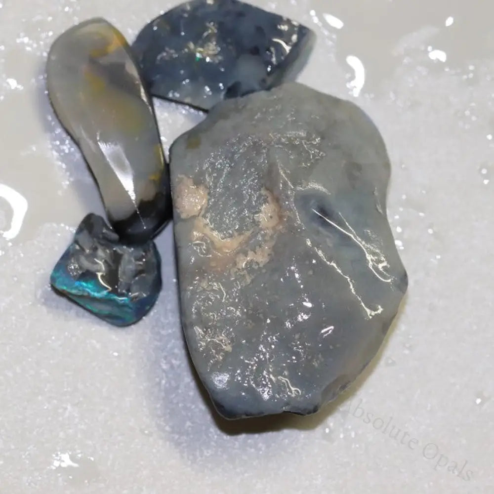 25.3 Cts Black Opal Rough Parcel 10.2-32.1X21.4-8.3X3.9-9.5Mm