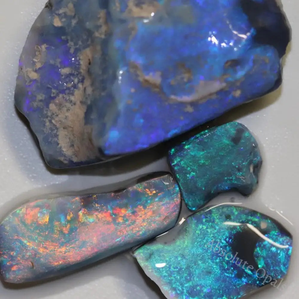 25.3 Cts Black Opal Rough Parcel 10.2-32.1X21.4-8.3X3.9-9.5Mm