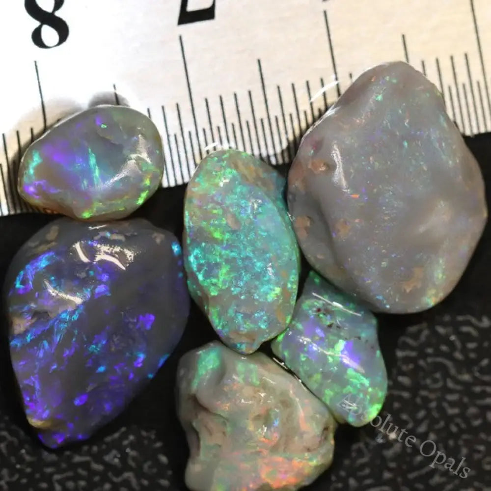 26.85 Cts Australian Solid Black Opal Rough Lightning Ridge Parcel