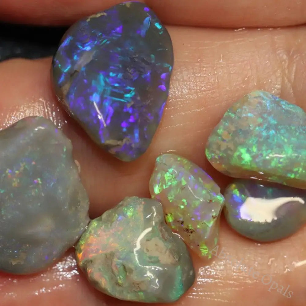 26.85 Cts Australian Solid Black Opal Rough Lightning Ridge Parcel
