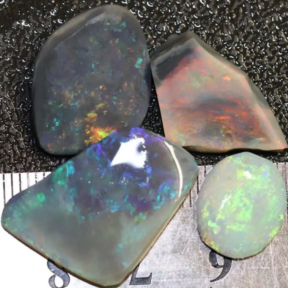 27.20 Cts Australian Solid Semi Black Opal Rough Rubs Lightning Ridge Parcel