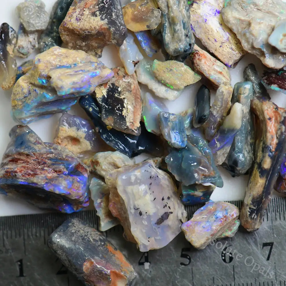 275 Cts Australian Rough Opal Parcel Lightning Ridge - Fossils Beginners
