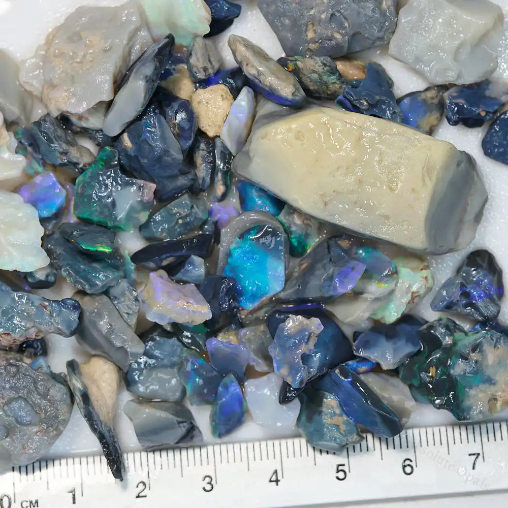 278 cts Rough Black Opal Parcel Lightning Ridge - Potch and Colour CMR Rough Opal