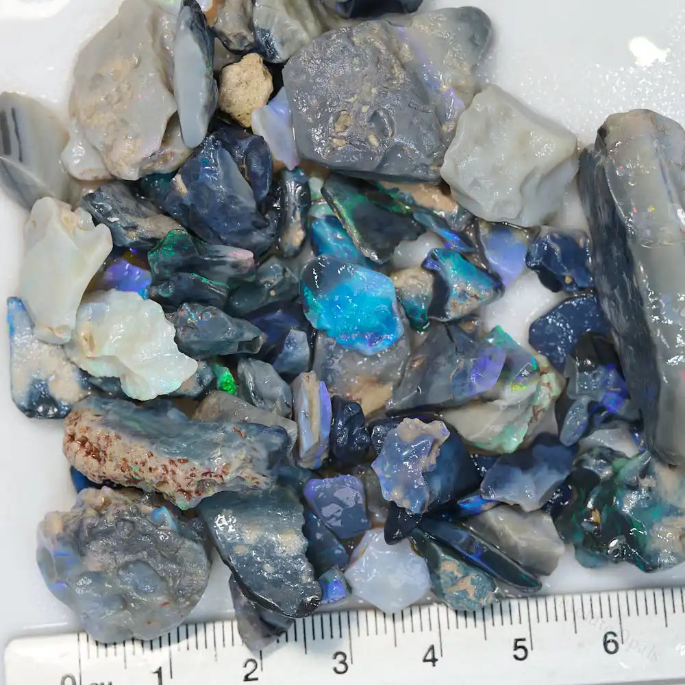 278 cts Rough Black Opal Parcel Lightning Ridge - Potch and Colour CMR Rough Opal