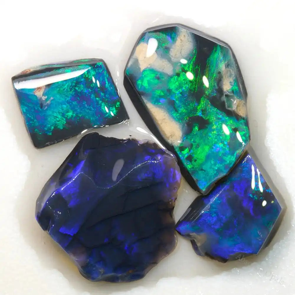 Rough black opal rubs parcel from Lightning Ridge – natural uncut stones for lapidary