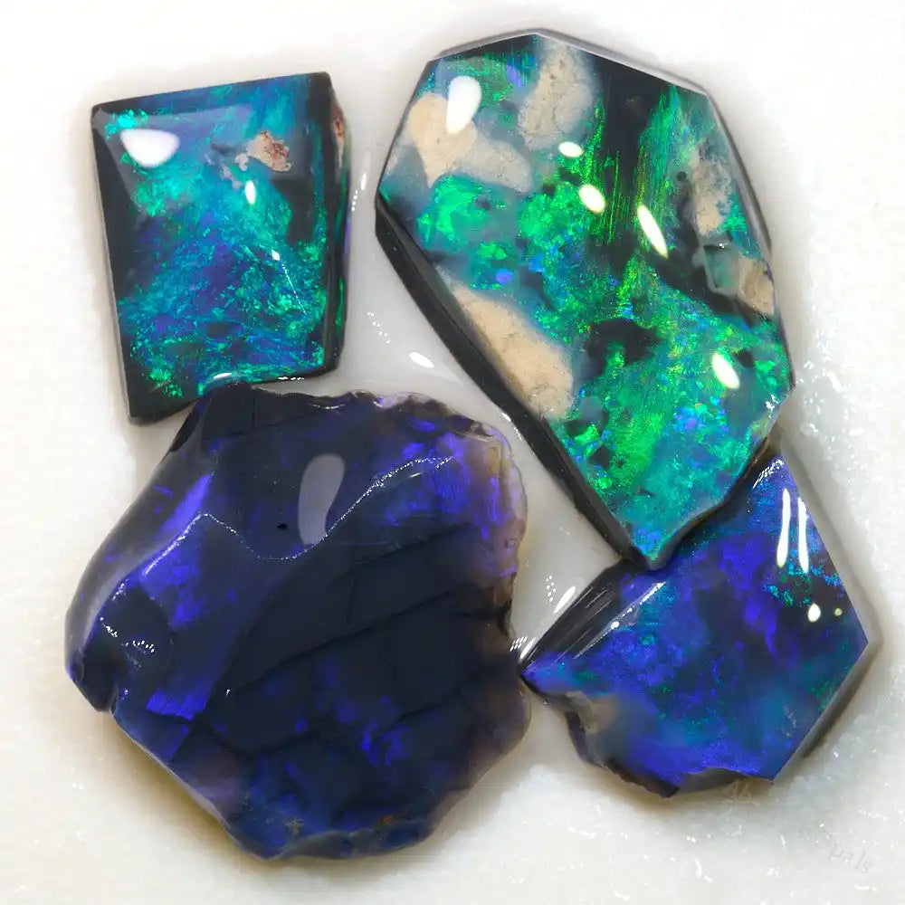 Rough black opal rubs parcel from Lightning Ridge – natural uncut stones for lapidary