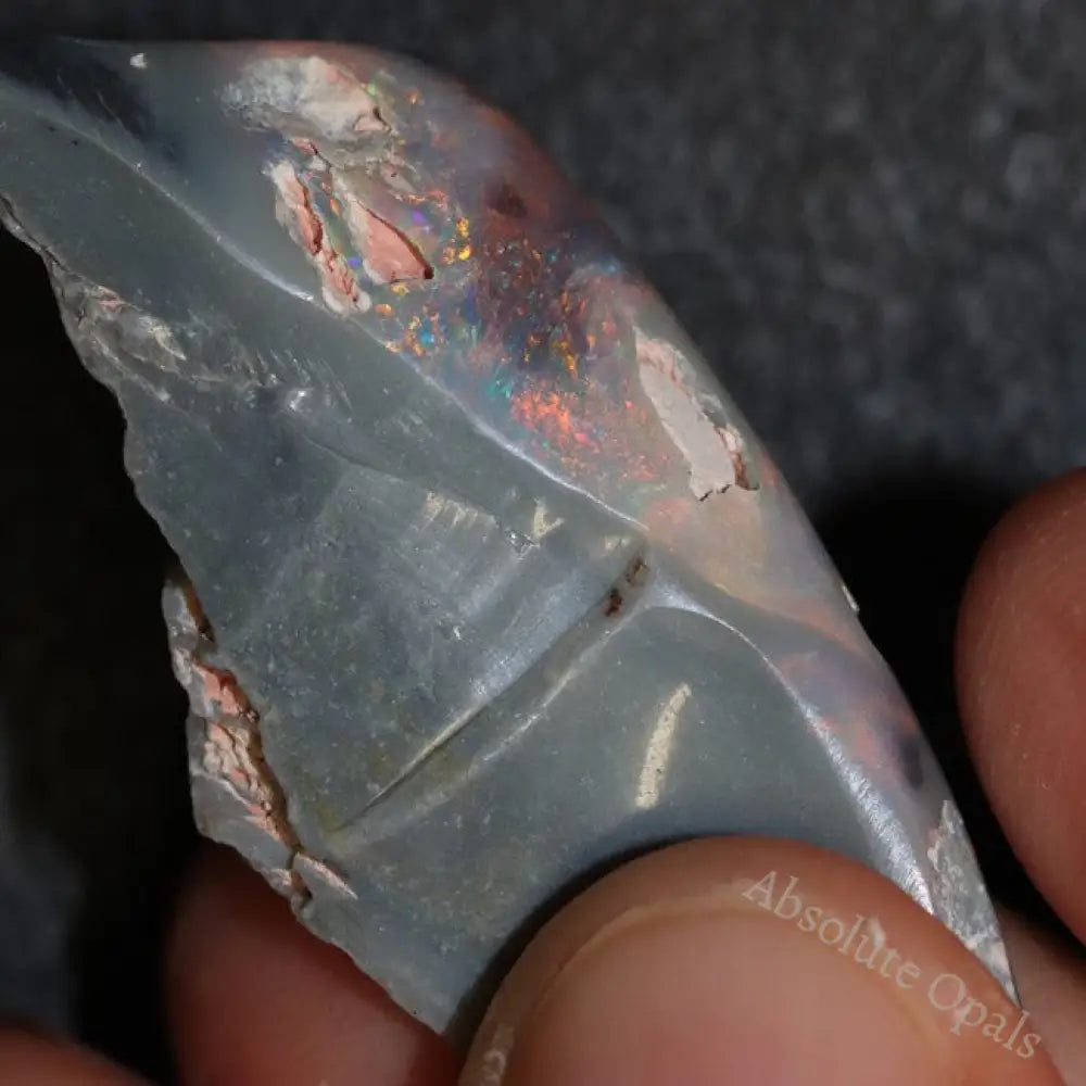 28.80 Cts Australian Semi Black Opal Rough Lightning Ridge Polished Specimen