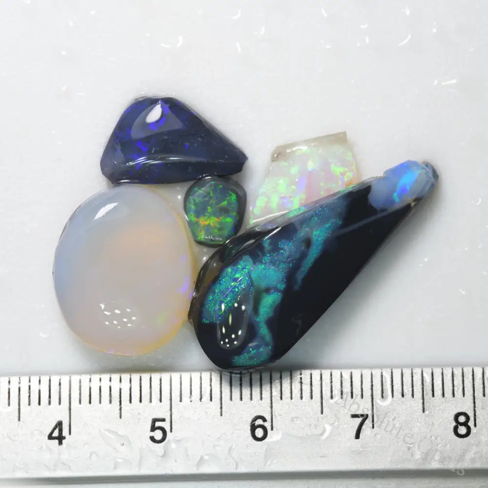 29.29 cts Rough Black Opal Parcel Lightning Ridge Rubs
