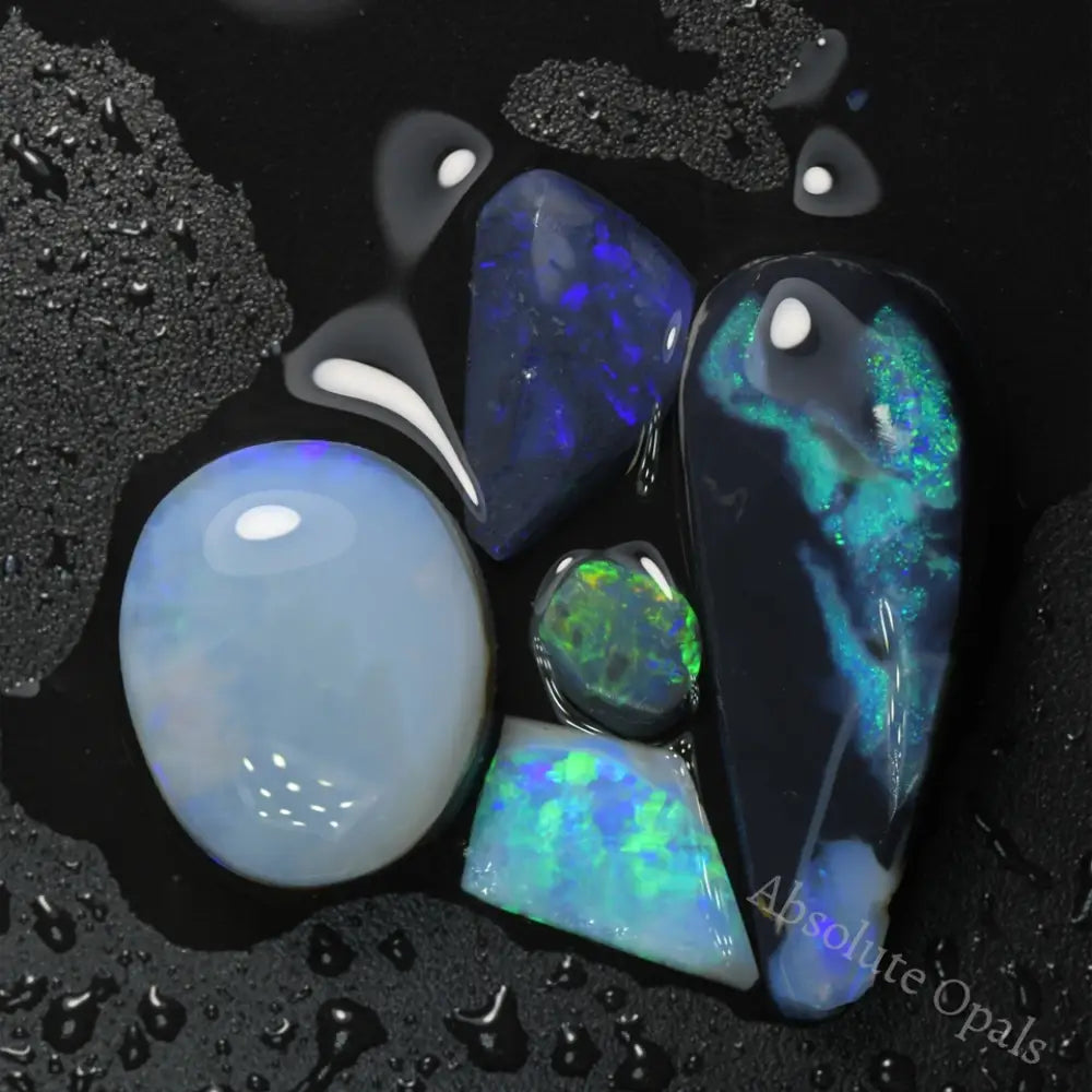 29.29 cts Rough Black Opal Parcel Lightning Ridge Rubs