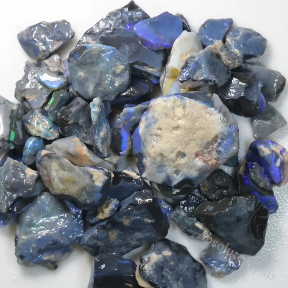 297 cts Rough Black Opal Parcel Lightning Ridge - Potch and Colour CMR